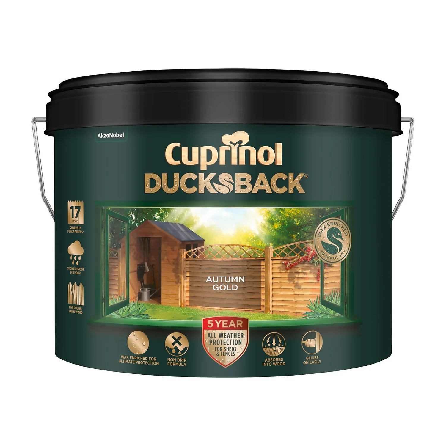 Cuprinol 5 Year Ducksback - Autumn Gold - 9L 3 Cuprinol 5 Year Ducksback - Autumn Gold - 9L