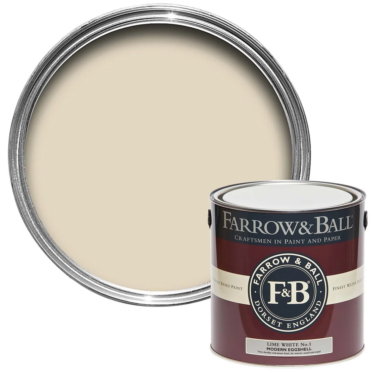Farrow & Ball Modern Eggshell Paint Lime White - 2.5L 3 Farrow & Ball Modern Eggshell Paint Lime White - 2.5L