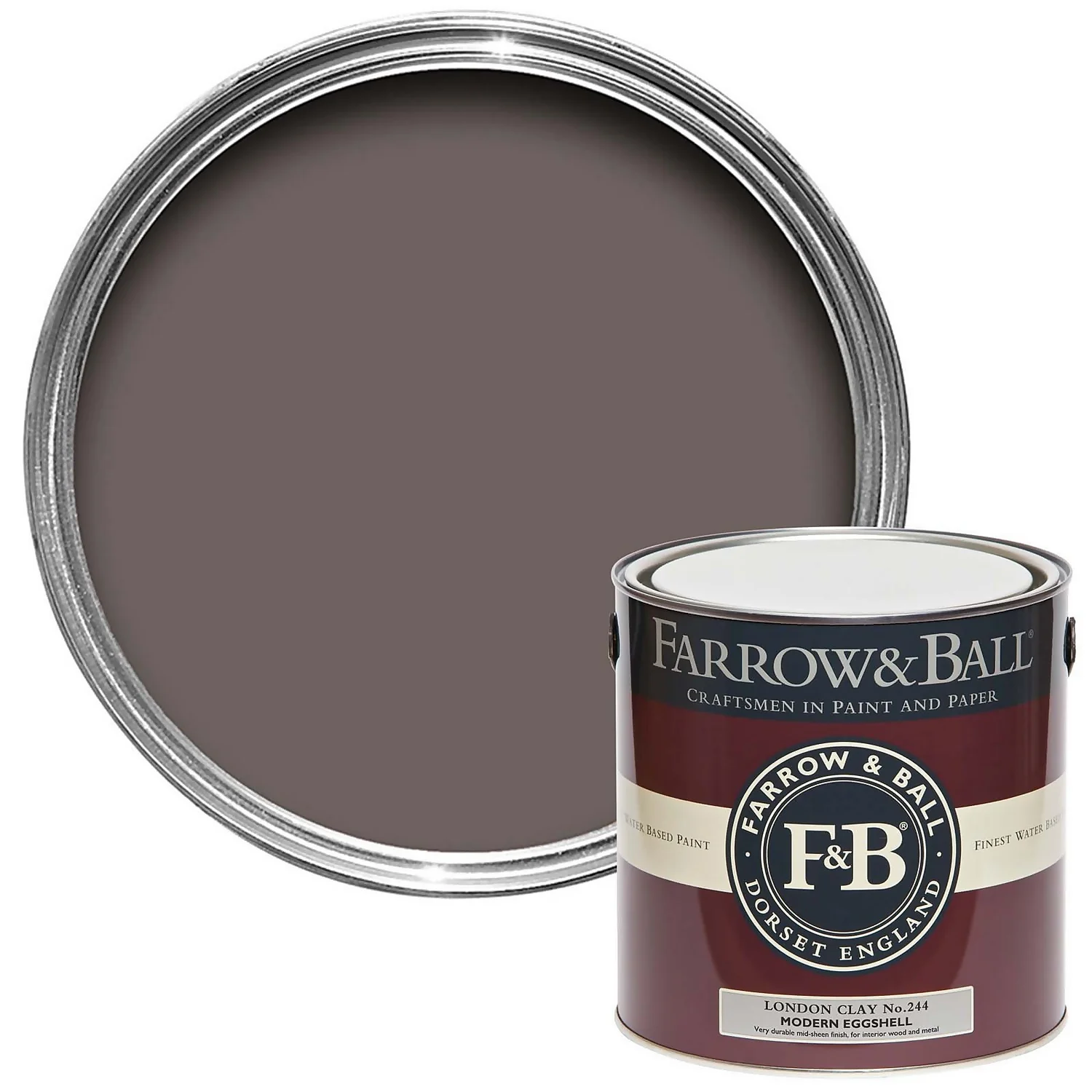 Farrow & Ball Modern Eggshell Paint London Clay - 2.5L 3 Farrow & Ball Modern Eggshell Paint London Clay - 2.5L