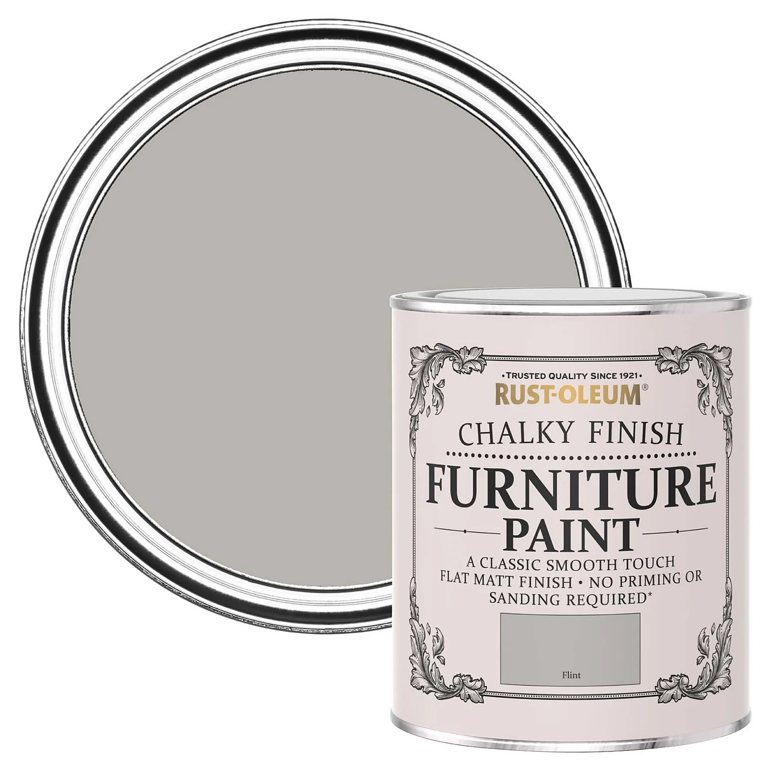 Rust-Oleum Chalky Furniture Paint - Flint - 750ml 3 Rust-Oleum Chalky Furniture Paint - Flint - 750ml