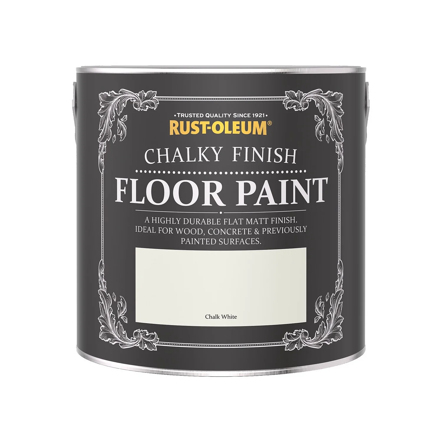 Rust-Oleum Chalky Floor Paint Chalk White - 2.5L 6 Rust-Oleum Chalky Floor Paint Chalk White - 2.5L - Image 4
