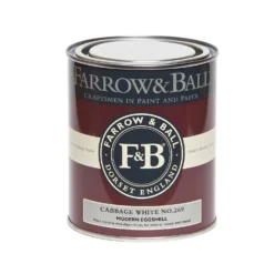 Farrow & Ball Modern Eggshell Paint Cabbage White - 750ml -Rust-Oleum || Hammerite Sales 12819798 1134952653780773
