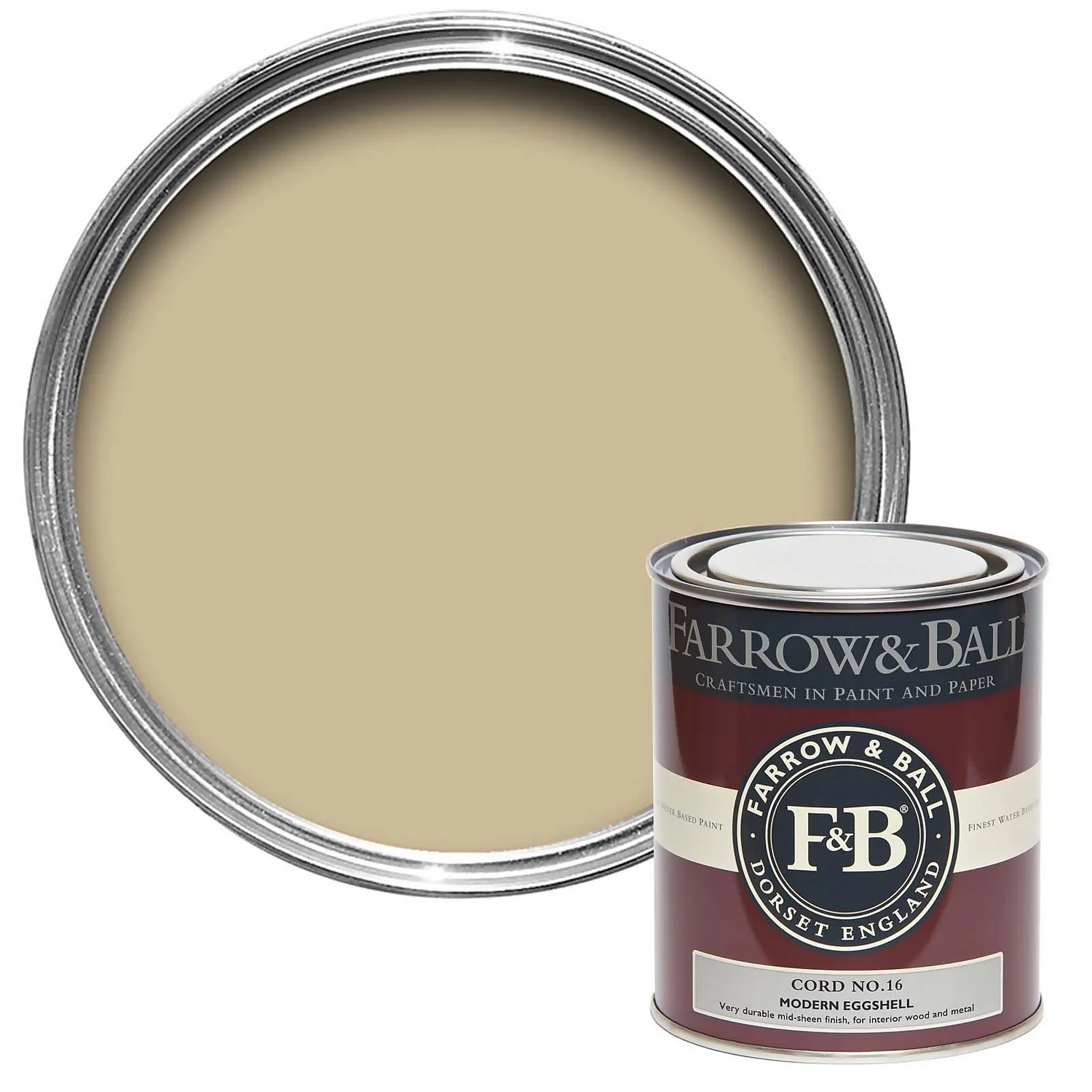 Farrow & Ball Modern Eggshell Paint Cord - 750ml 3 Farrow & Ball Modern Eggshell Paint Cord - 750ml