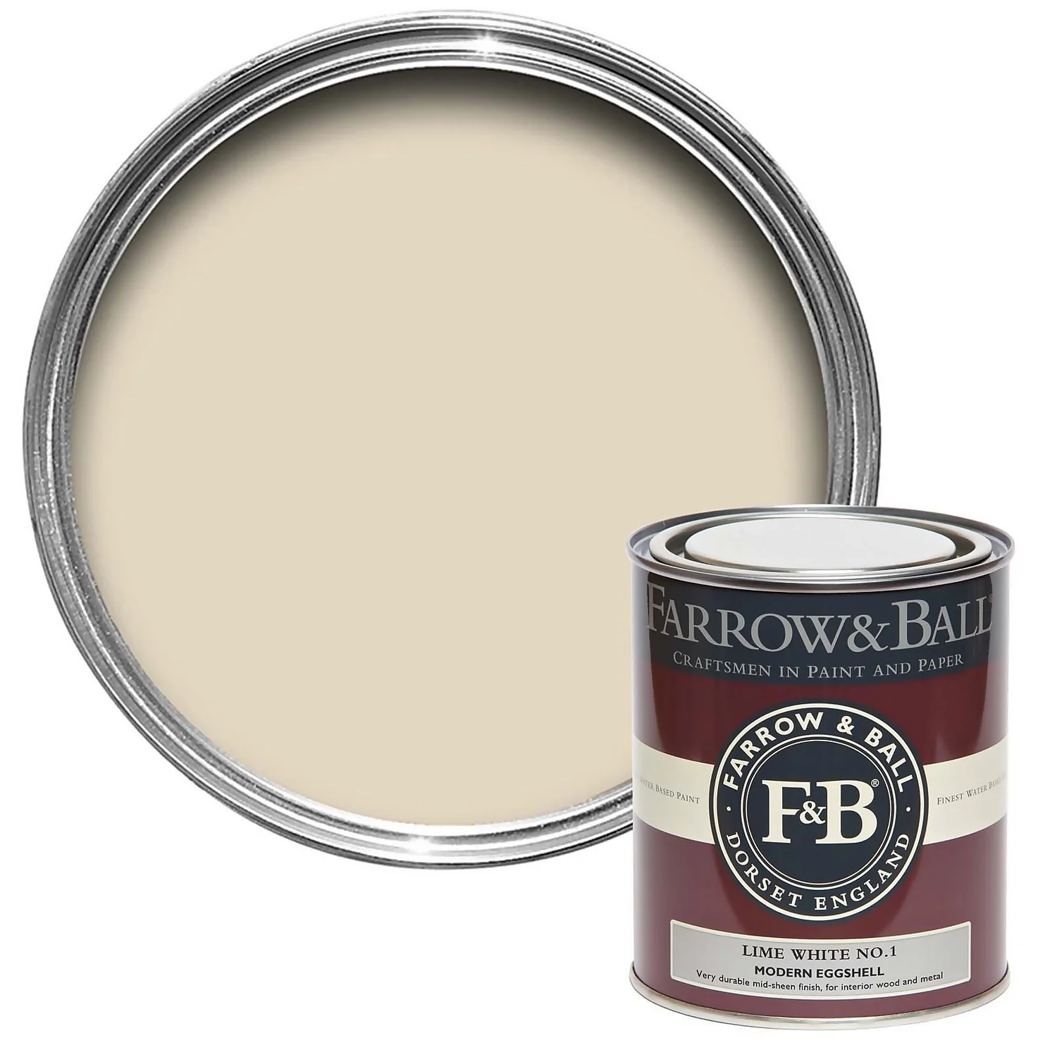 Farrow & Ball Modern Eggshell Paint Lime White - 750ml 3 Farrow & Ball Modern Eggshell Paint Lime White - 750ml