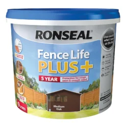 Ronseal Fence Life Plus Paint Medium Oak - 9L -Rust-Oleum || Hammerite Sales 12826700 1294942086747549