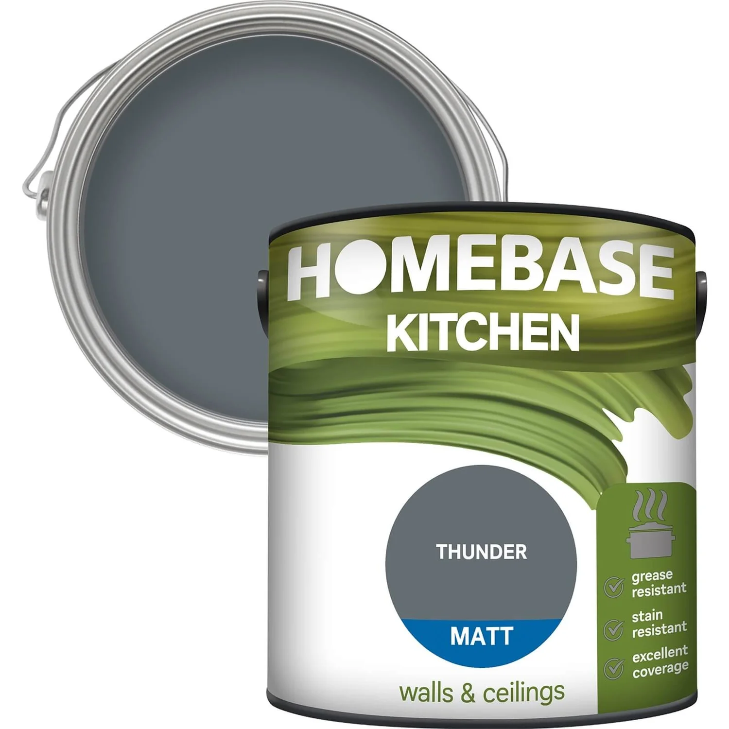 Homebase Kitchen Matt Paint - Thunder 2.5L 3 Homebase Kitchen Matt Paint - Thunder 2.5L