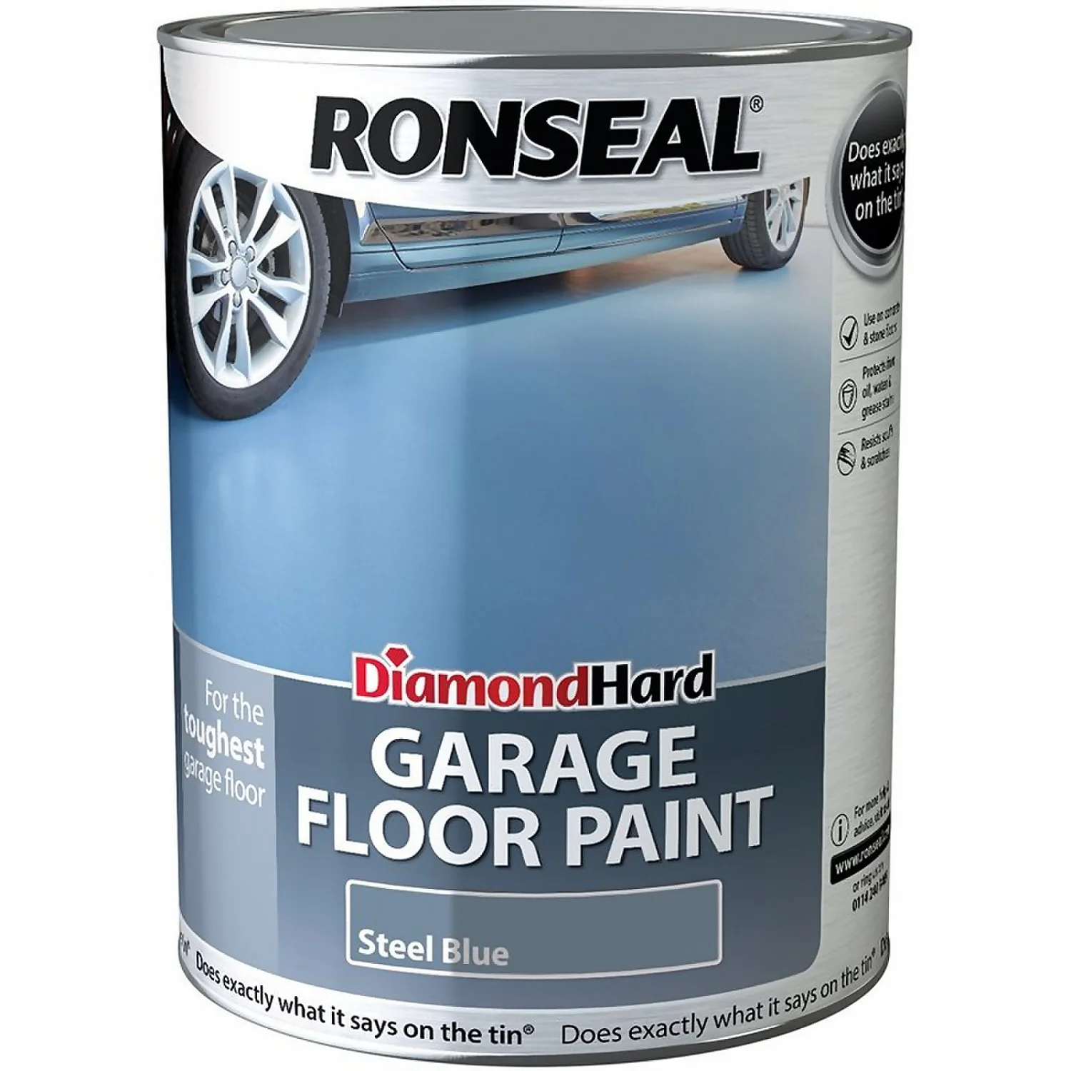 Ronseal Diamond Hard Steel Blue - Garage Floor Paint - 5L 3 Ronseal Diamond Hard Steel Blue - Garage Floor Paint - 5L