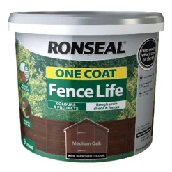 Ronseal One Coat Fence Life Paint Medium Oak - 9L -Rust-Oleum || Hammerite Sales 12842026 2884942087254180