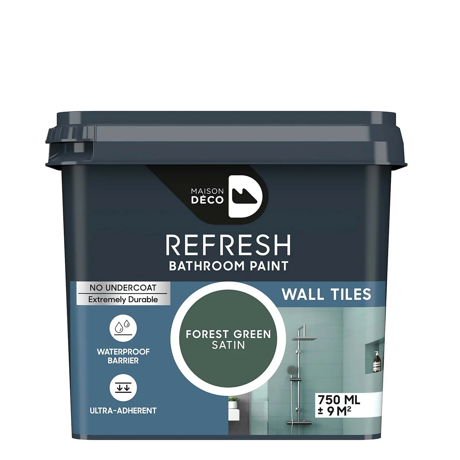 Maison Deco Refresh Bathroom Wall Tile Paint Forest Green - 750ml 3 Maison Deco Refresh Bathroom Wall Tile Paint Forest Green - 750ml