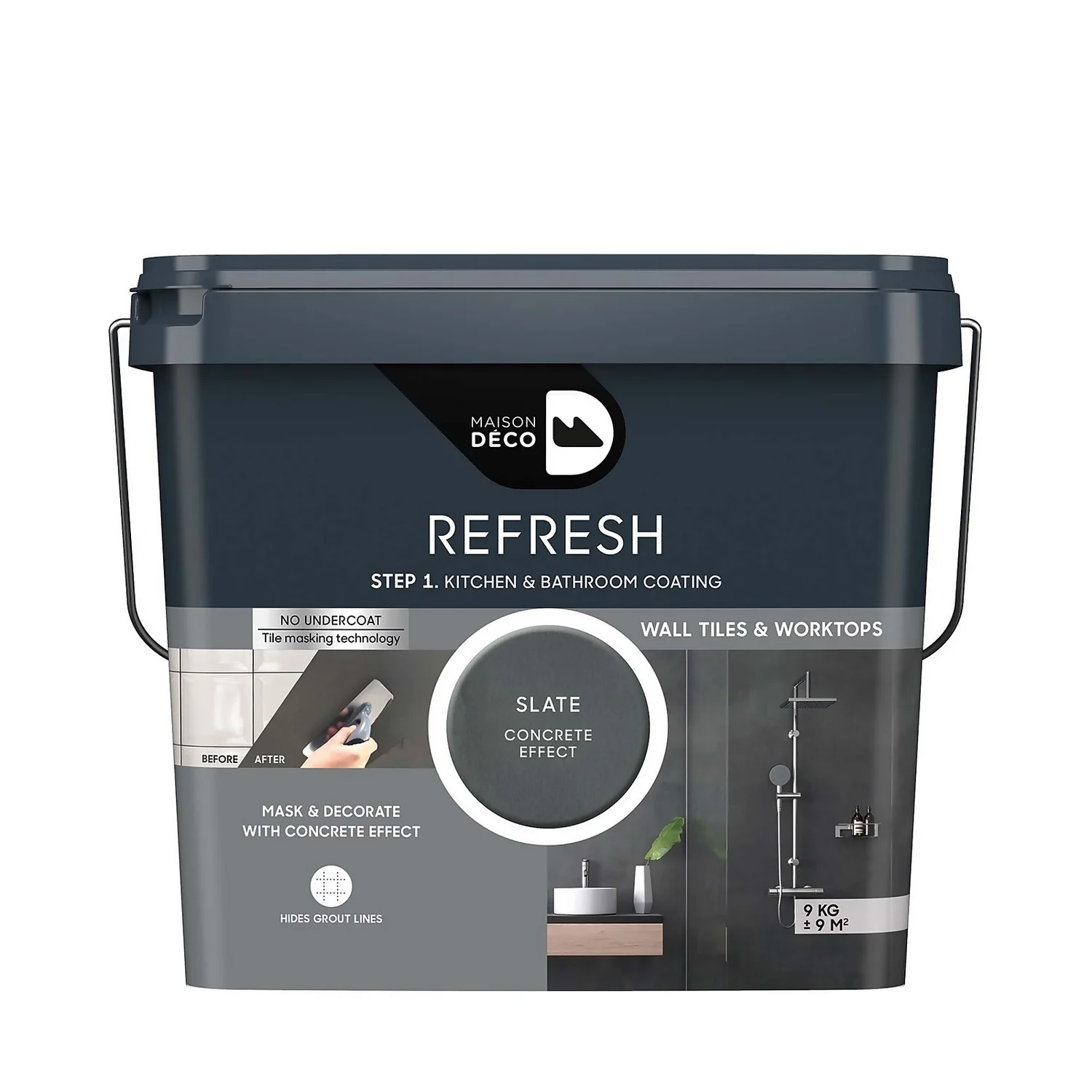 Maison Deco Refresh Kitchen & Bathroom Coating Slate Concrete Effect - 9Kg 3 Maison Deco Refresh Kitchen & Bathroom Coating Slate Concrete Effect - 9Kg