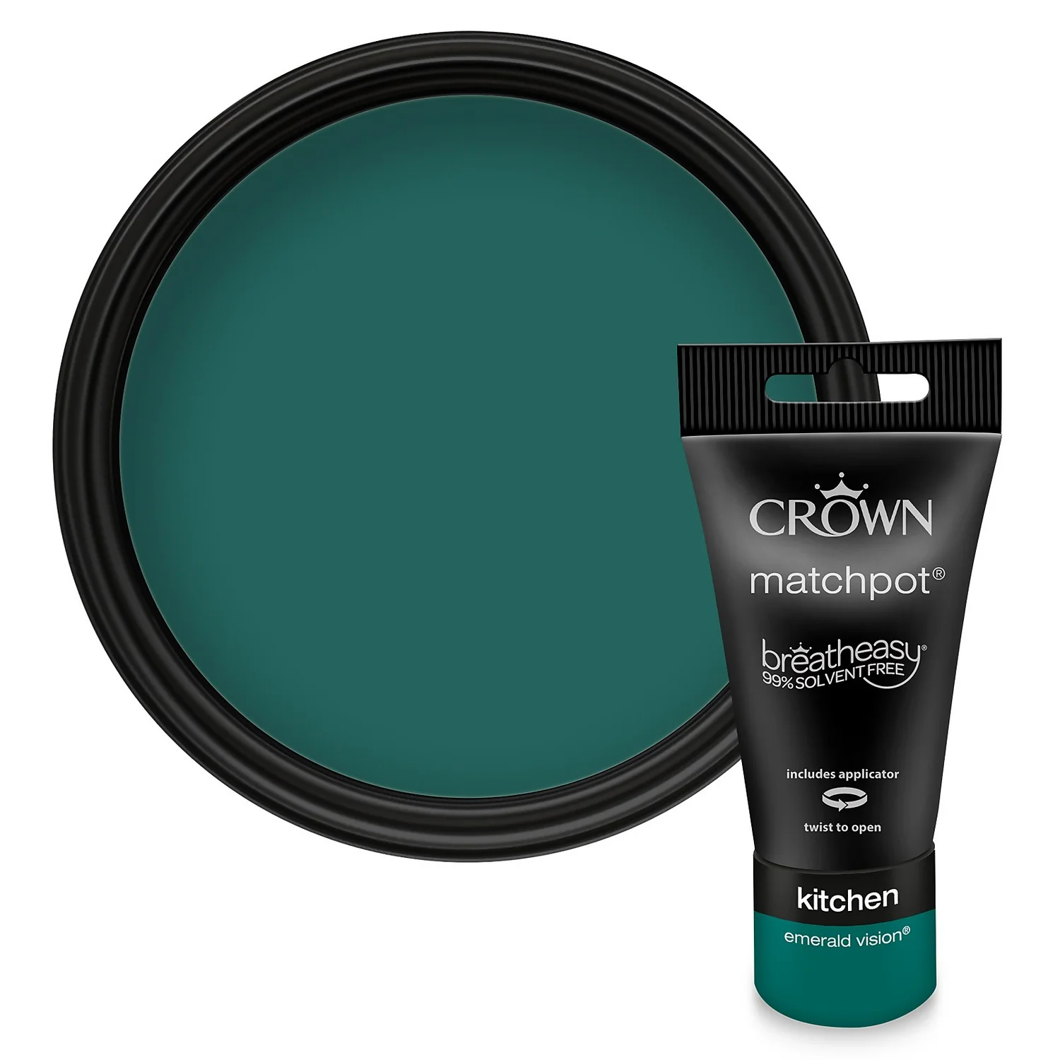 Crown Easyclean Kitchen Paint Emerald Vision - 0.04L 3 Crown Easyclean Kitchen Paint Emerald Vision - 0.04L