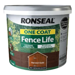 Ronseal One Coat Fence Life Paint Tudor Harvest Gold - 9L -Rust-Oleum || Hammerite Sales 13032829 1164942087420341